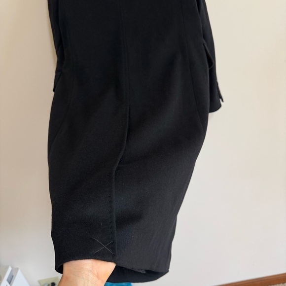 NWOT Quince Black Italian Wool Double-Breasted Slouch Coat Size M - Picture 6 of 16